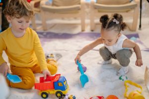 Playing and then cleaning mess as a chore for kids