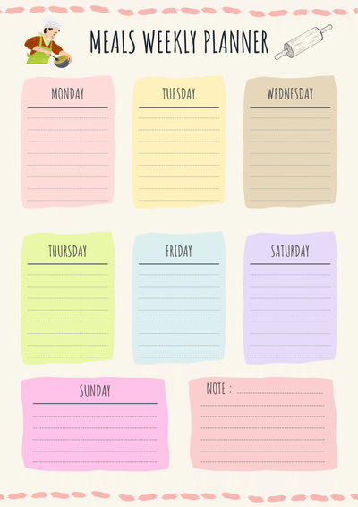 Meal planner template